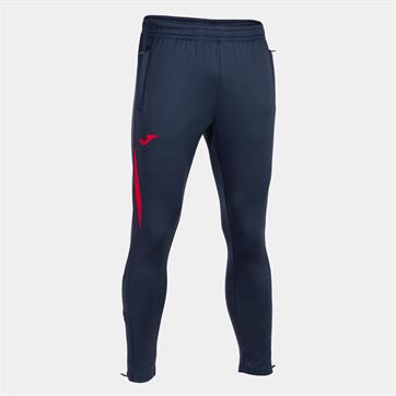 Joma Champion VII Poly Fleece Pant (Skinny Fit) (Pockets With Zips) - Navy/Red