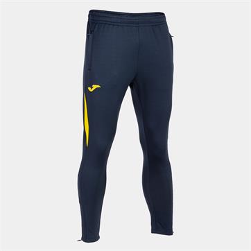 Joma Champion VII Poly Fleece Pant (Skinny Fit) (Pockets With Zips) - Navy/Yellow