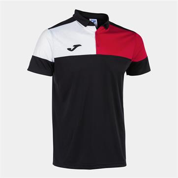 Joma Crew V Polo Shirt - Black/White/Red