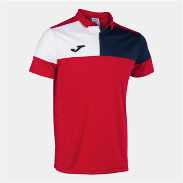 Joma Crew V Polo Shirt - Red/White/Navy