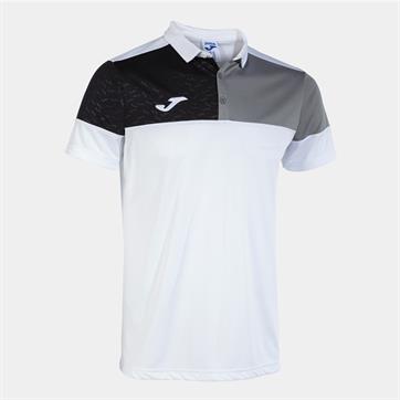 Joma Crew V Polo Shirt - White/Black/Grey