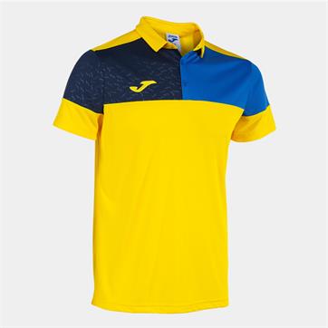 Joma Crew V Polo Shirt - Yellow/Navy/Royal