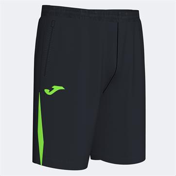 Joma Champion VII Shorts (Pockets With Zips) - Black/Fluo Green