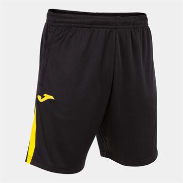 Joma Champion VII Shorts (Pockets With Zips) - Black/Yellow