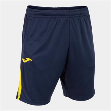 Joma Champion VII Shorts (Pockets With Zips) - Navy/Yellow