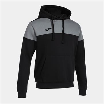 Joma Crew V Cotton Hooded Sweatshirt - Black/Grey