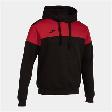 Joma Crew V Cotton Hooded Sweatshirt - Black/Red