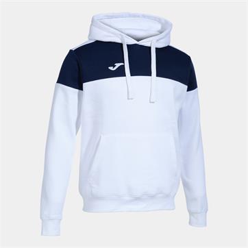 Joma Crew V Cotton Hooded Sweatshirt - White/Navy