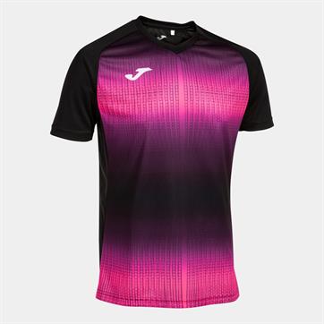 Joma Tiger V Short Sleeve Shirt - Black/Fluo Pink