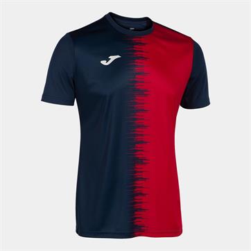 Joma City II Short Sleeve Shirt - Navy/Red