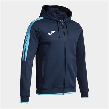 Joma Olimpiada Full Zip Hooded Jacket - Navy/Fluo Turquoise