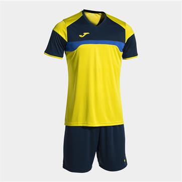 Joma Danubio III Set (Short Sleeve Shirt & Short) - Yellow/Navy/Royal
