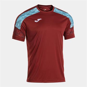 Joma Champion VIII Short Sleeve Shirt - Burgundy/Sky Blue