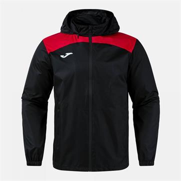 Joma Trivor II Mesh Lined Rain Jacket - Black/Red