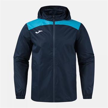 Joma Trivor II Mesh Lined Rain Jacket - Navy/Turquoise