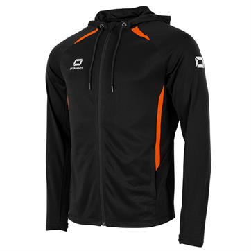 Stanno Stadio Hooded Full Zip Jacket - Black/Orange