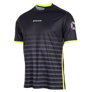 Stanno Fusion Short Sleeve Shirt - Black/Neon Yellow