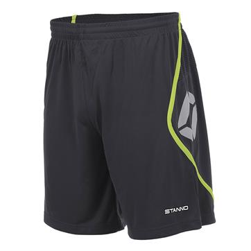 Stanno Pisa Shorts **DISCONTINUED** - Anthracite / Neon Yellow
