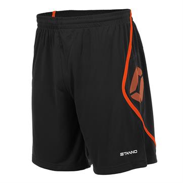 Stanno Pisa Shorts **DISCONTINUED** - Black / Shocking Orange