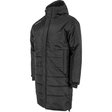 Stanno Prime Long Length Padded Bench Coat - Black