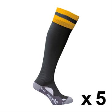 Macron Azlon Sock (Pack x 5) - Black / Amber