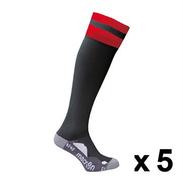 Macron Azlon Sock (Pack x 5) - Black / Red