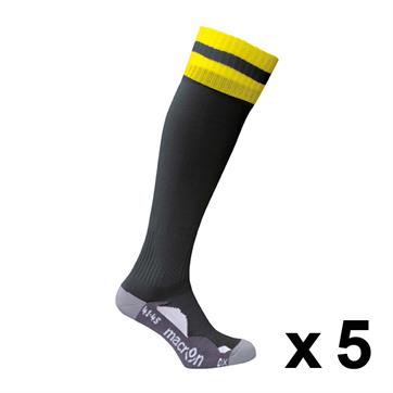 Macron Azlon Sock (Pack x 5) - Black / Yellow
