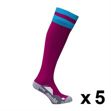 Macron Azlon Sock (Pack x 5) - Cardinal / Blue