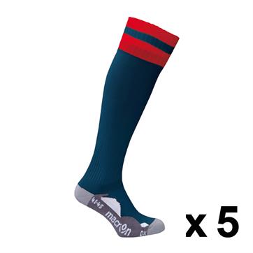 Macron Azlon Sock (Pack x 5) - Navy / Red