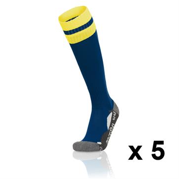 Macron Azlon Sock (Pack x 5) - Navy / Yellow