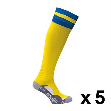 Macron Azlon Sock (Pack x 5) - Yellow / Blue