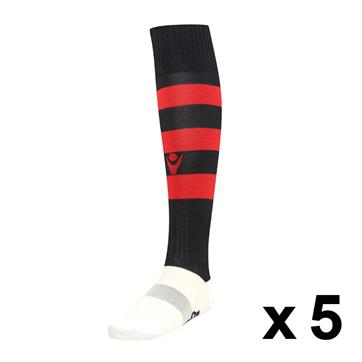 Macron Hoop Sock (Pack x 5) - Black / Red