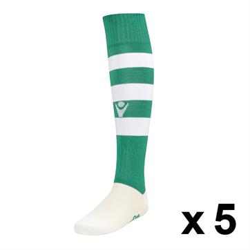 Macron Hoop Sock (Pack x 5) - Green / White