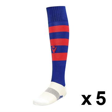 Macron Hoop Sock (Pack x 5) - Navy / Red