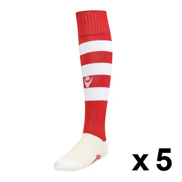 Macron Hoop Sock (Pack x 5) - Red / White