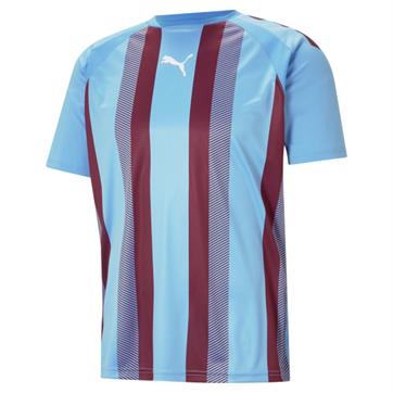 Puma Team Liga Striped Short Sleeve Shirt - Team Light Blue/Cordovan
