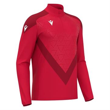 Macron Yaruga Half Zip Top (Pro Quality) - Red/Dark Red