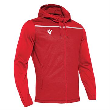 Macron Aether Full Zip Hooded Jacket - Red/White