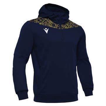 Macron Ishtar Half Zip Hooded Top - Navy/yellow