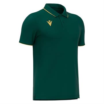 Macron Draco Hero Polo Shirt - Bottle Green/Gold