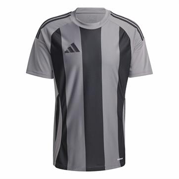 Adidas Striped 24 Short Sleeve Shirt - Grey/Black