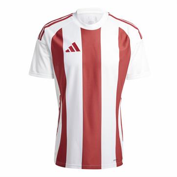 Adidas Striped 24 Short Sleeve Shirt - Red/White