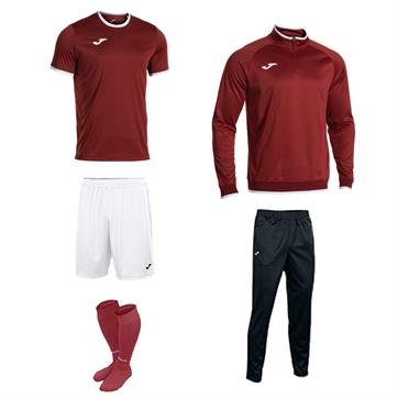 Joma Combi Premium Mid Player Pack - Burgundy/White