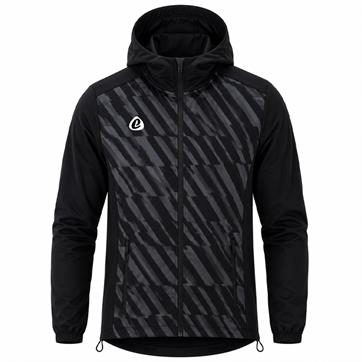 Bespoke Sublimation Premium Waterproof Dobby Rain Jacket - WOLF Design - Black/Storm Grey