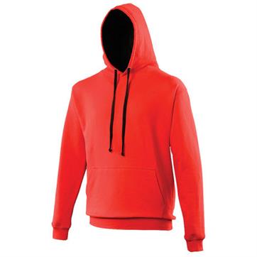 Contrast Two Colour AWD Hoodie - Fire Red / Jet Black