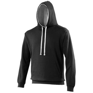 Contrast Two Colour AWD Hoodie - Jet Black / Heather Grey