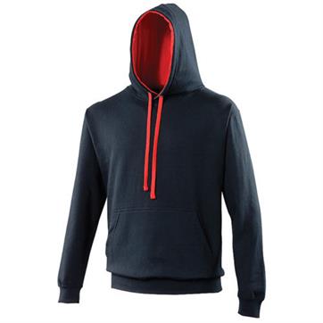 Contrast Two Colour AWD Hoodie - New French Navy / Fire Red