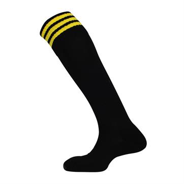 Mitre Mercury 3 Stripe / Band Socks - Black / Yellow