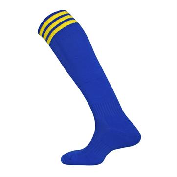 Mitre Mercury 3 Stripe / Band Socks - Royal / Yellow