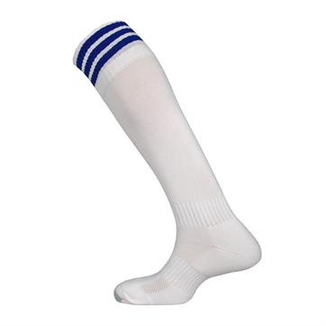 Mitre Mercury 3 Stripe / Band Socks - White / Royal